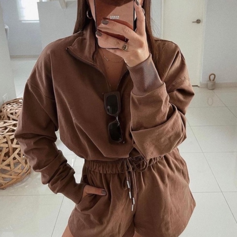 Tan + Lines Sivan Ayla Brown Women's Sweatshirt
